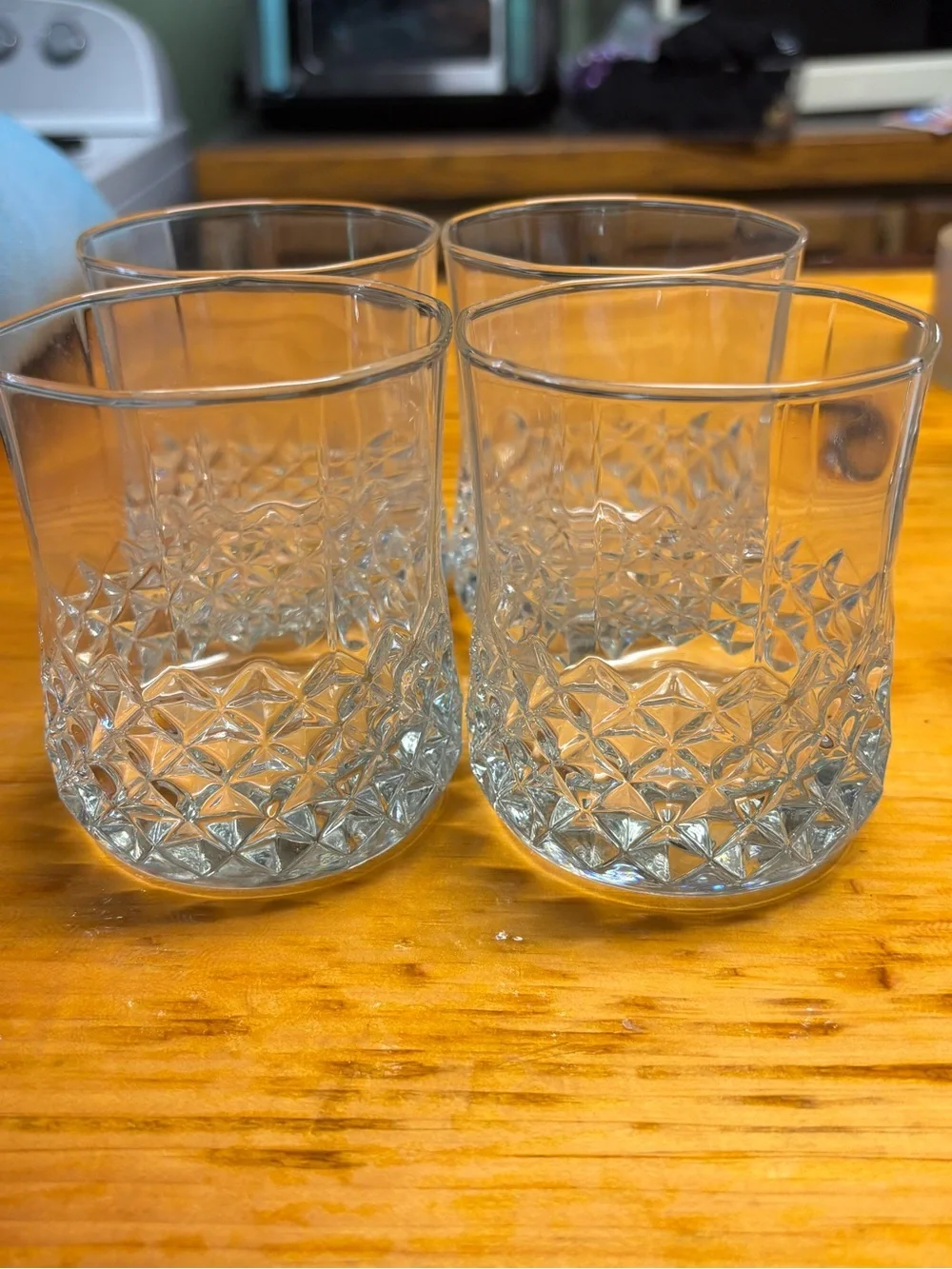 Source Unknown Clear Textured Tumbler Glasses - Set of 4